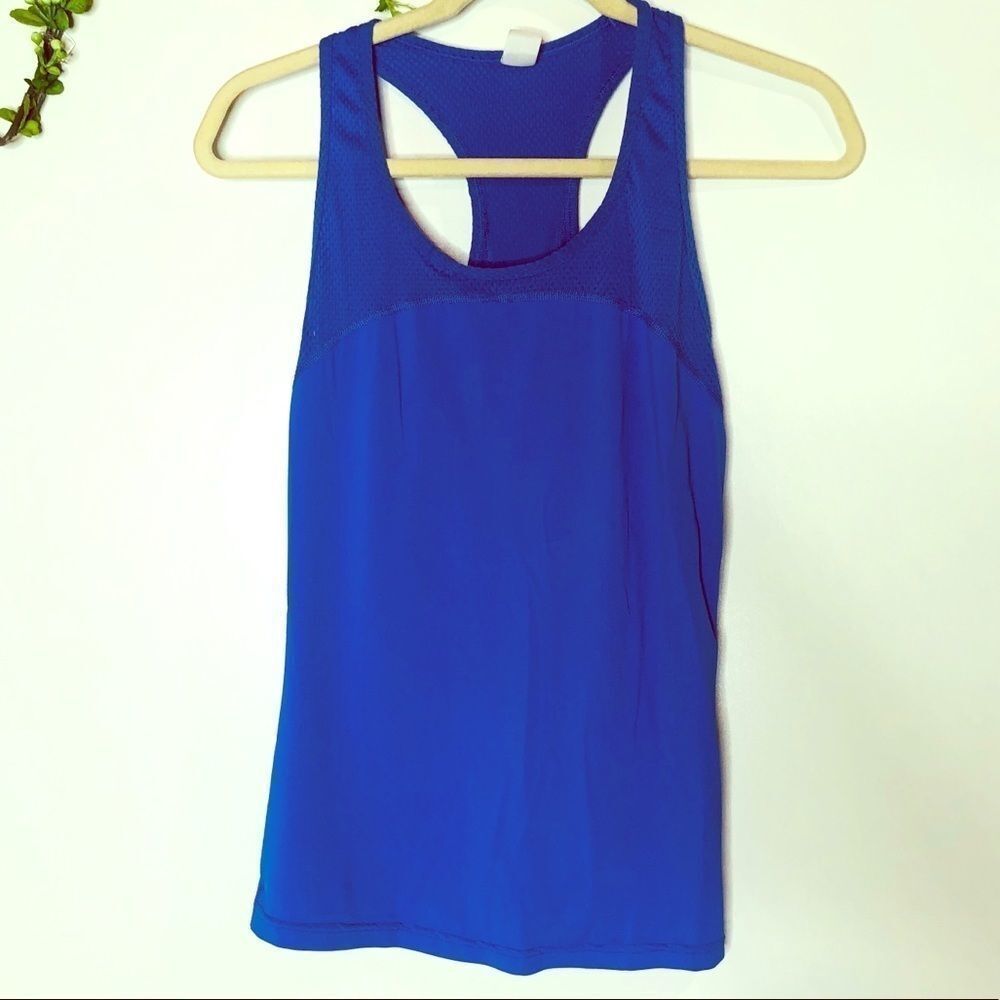 GAP fit run mesh tank top deep blue
